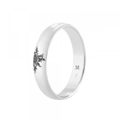 Alianza Oro Blanco 4mm y 1 Personalizable*Eguzkilore Best