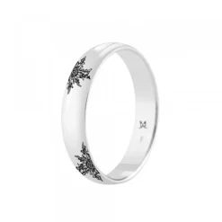 Alianza Oro Blanco 4mm y 4 Personalizable*Eguzkilore Discount