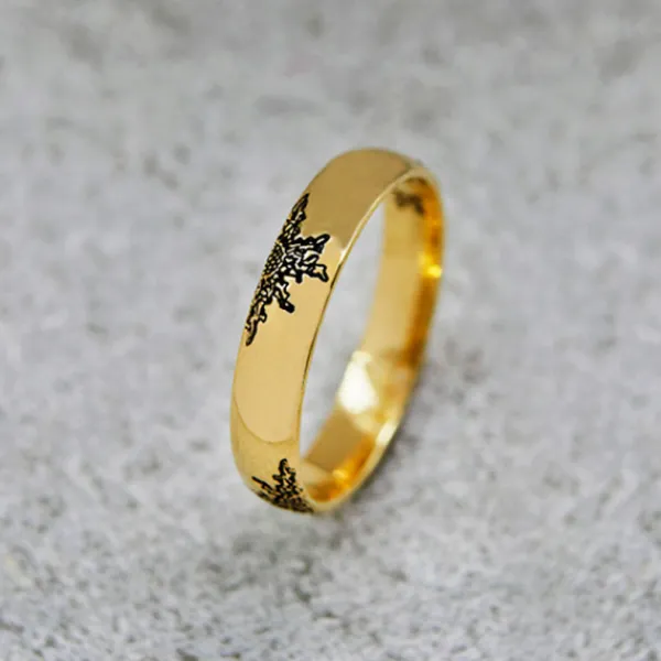 Alianza Oro 4mm con 4 Personalizable*Eguzkilore Outlet