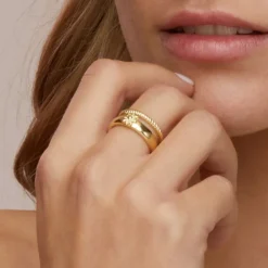Anillo Biarritz de Plata Dorada*Eguzkilore Best