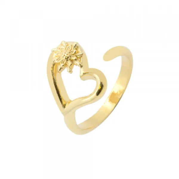 Anillo Bihotza de Plata Dorada*Eguzkilore Outlet