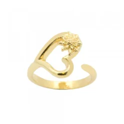 Anillo Bihotza de Plata Dorada*Eguzkilore Outlet