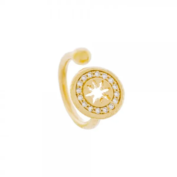 Anillo B1 Plata Dorada y Circonitas Blancas*Eguzkilore New