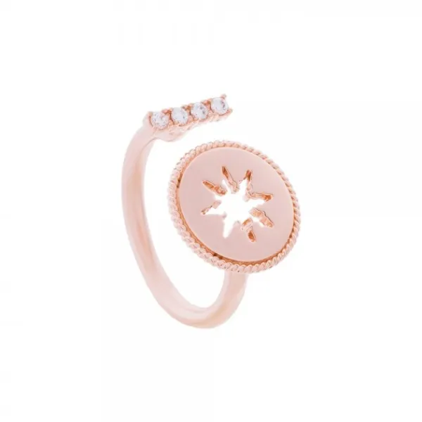 Anillo B2 Plata Rosa y Circonitas*Eguzkilore Best