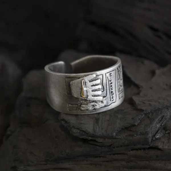 Anillo Irulegi Plata y Lámina de Oro*Eguzkilore New