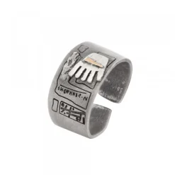 Anillo Irulegi Plata y Lámina de Oro*Eguzkilore New
