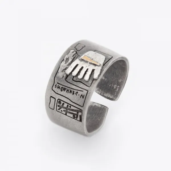 Anillo Irulegi Plata y Lámina de Oro*Eguzkilore New