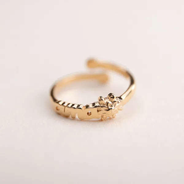 Anillo Letras Ama Plata Dorada*Eguzkilore Best
