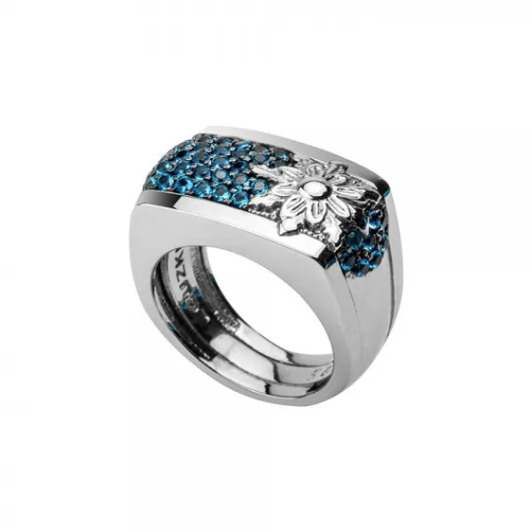 Anillo London Plata y Circonitas Azules Talla*Eguzkilore Hot