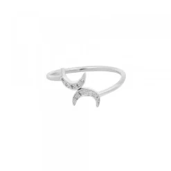 Anillo Luna de Plata y Circonitas Talla 8*Eguzkilore Online