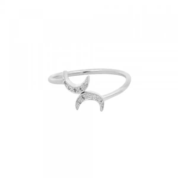 Anillo Luna de Plata y Circonitas Talla 8*Eguzkilore Online