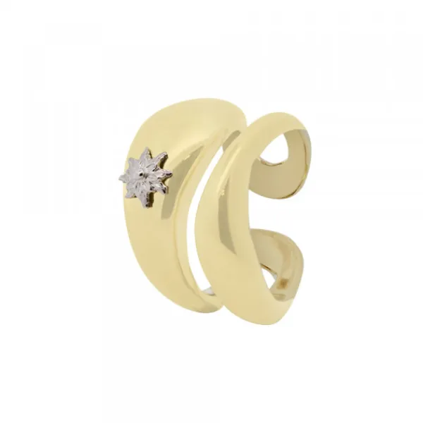 Anillo Olatu Bombé Plata Dorada*Eguzkilore New