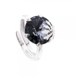 Anillo Queen 3 Plata y Cristal Cobalto*Eguzkilore