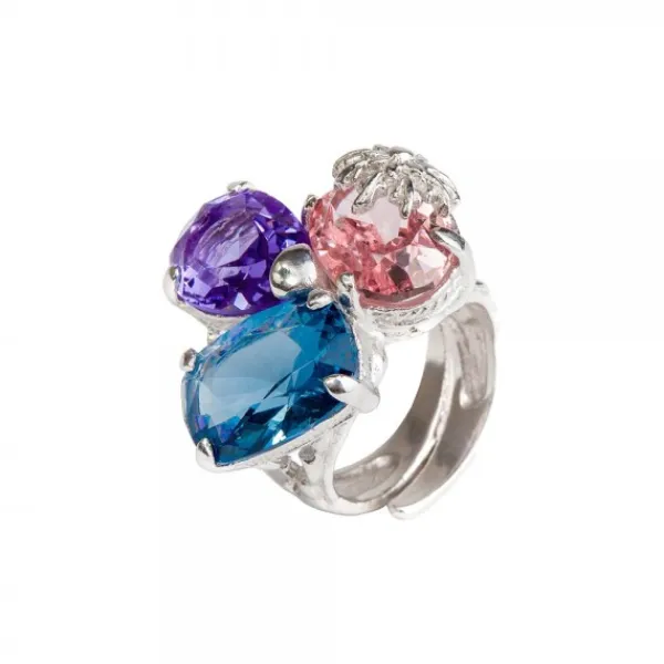Anillo Queen2 Plata y Cristales Multicolor*Eguzkilore Sale