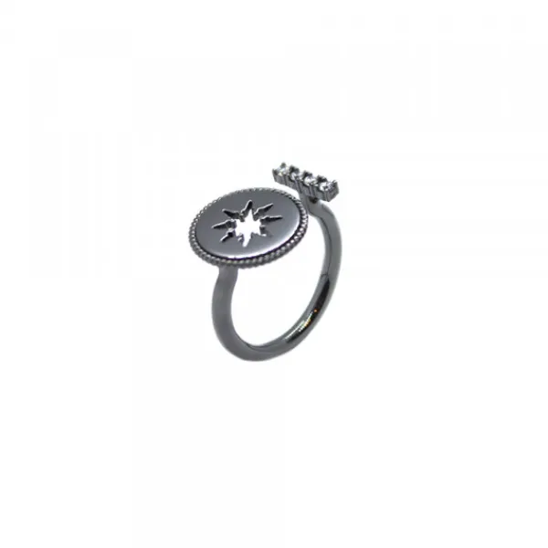 Anillo Rutenio con Circonitas Blancas*Eguzkilore