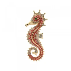 Broche Caballito de Mar Plata Dorada*Eguzkilore