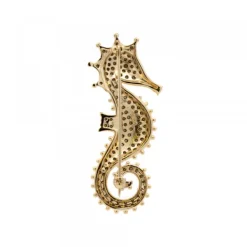 Broche Caballito de Mar Plata Dorada*Eguzkilore