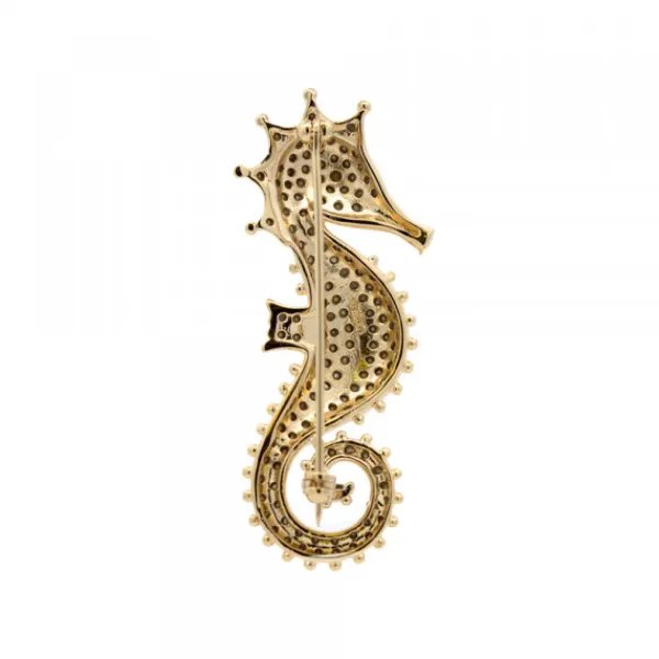 Broche Caballito de Mar Plata Dorada*Eguzkilore