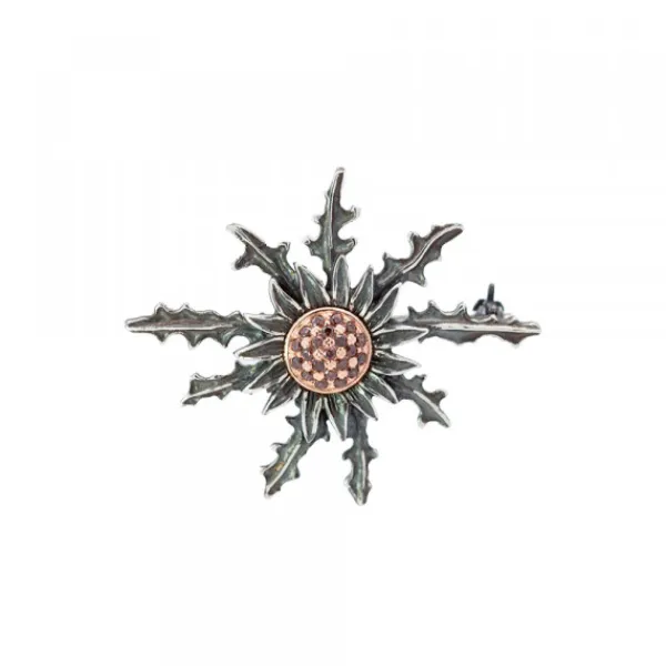 Broche Plata con Circonitas Verdes 38mm*Eguzkilore Sale