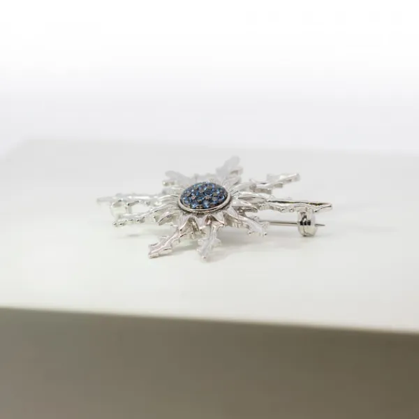 Broche Plata con Circonitas Azules 38mm*Eguzkilore Outlet