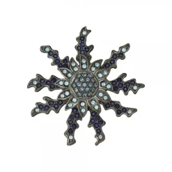 Broche Plata y Cristales Azules*Eguzkilore