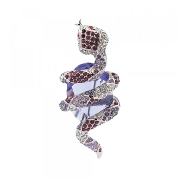 Broche Serpiente Plata y Cristales*Eguzkilore