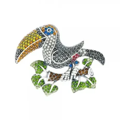 Broche Tucán Plata y Cristales*Eguzkilore Discount