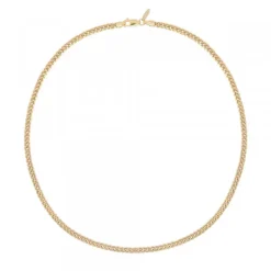 Cadena Cubana de Plata Dorada 5mm*Eguzkilore Outlet