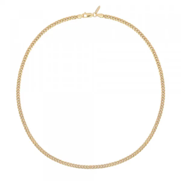 Cadena Cubana de Plata Dorada 5mm*Eguzkilore Outlet
