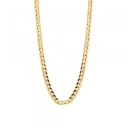 Cadena Cubana de Plata Dorada 5mm*Eguzkilore Outlet