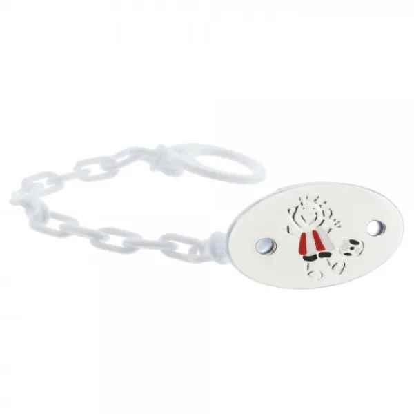 Chupetero Fútbol Rojiblanco de Plata Personalizable*Eguzkilore Sale