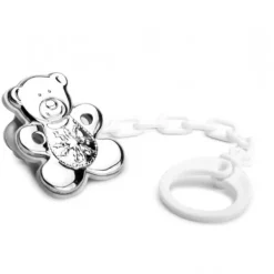 Chupetero Oso Plata Personalizable*Eguzkilore Hot