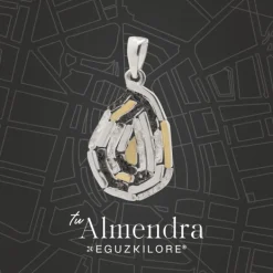 Colgante Almendra Vitoria Silueta Lámina de Oro*Eguzkilore Online