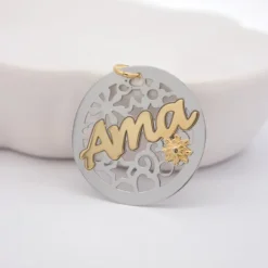 Colgante Ama Calado Plata Bicolor*Eguzkilore Discount