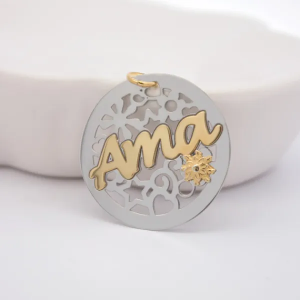 Colgante Ama Calado Plata Bicolor*Eguzkilore Discount
