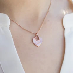 Colgante Ama Corazón Plata Rosa*Eguzkilore Outlet