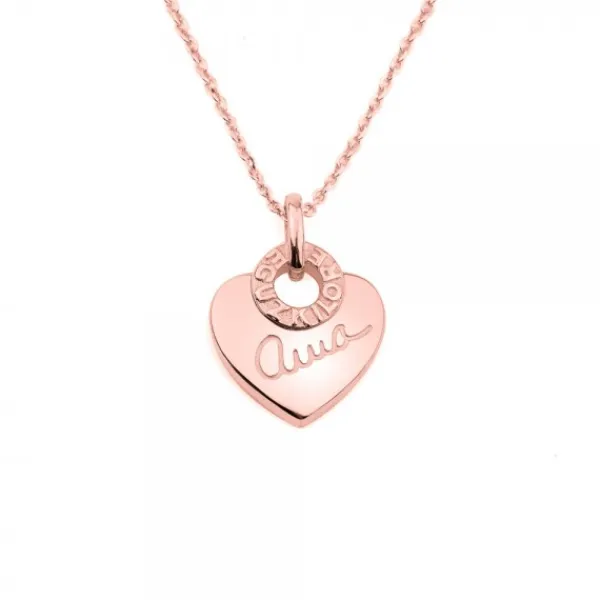 Colgante Ama Corazón Plata Rosa*Eguzkilore Outlet