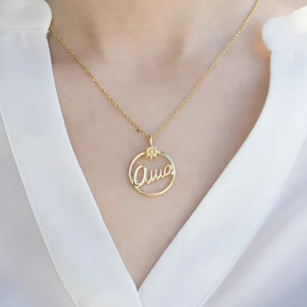 Colgante Ama Redondo Plata Dorada*Eguzkilore Outlet