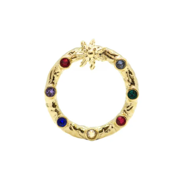 Colgante Arrue Aro Plata Dorada y Circonitas*Eguzkilore Online