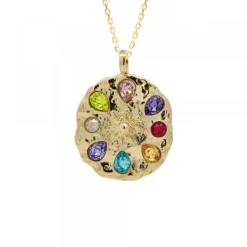 Colgante Arrue Berria Plata Dorada y Circonitas*Eguzkilore Outlet
