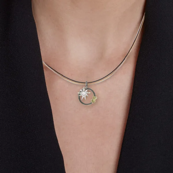 Colgante Bihotzak Plata y Lámina Oro con Cable*Eguzkilore Outlet