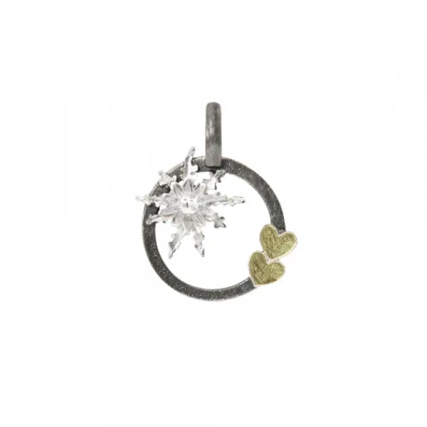 Colgante Bihotzak Plata y Lámina Oro con Cable*Eguzkilore Outlet
