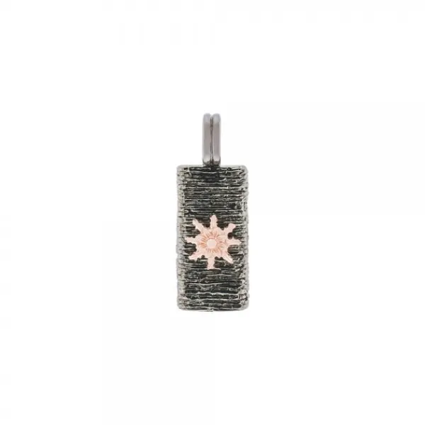 Colgante Caballero de Plata Negra y Rosa*Eguzkilore New