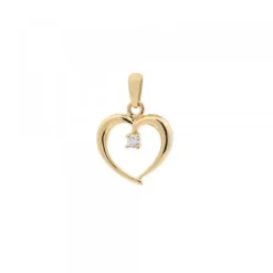 Colgante Corazón Calado Oro y Brillante 14mm*Eguzkilore Clearance