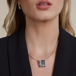 Colgante Cuadrado Flysch Plata con Lámina de Oro*Eguzkilore Discount