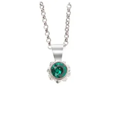 Colgante Distira Plata y Cristal Verde*Eguzkilore