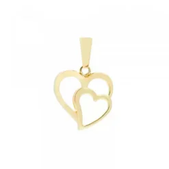 Colgante Doble Corazón Calado Oro*Eguzkilore New