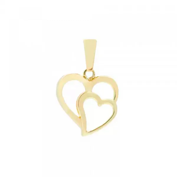 Colgante Doble Corazón Calado Oro*Eguzkilore New