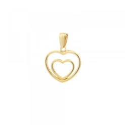 Colgante Doble Corazón Calado Oro 13mm*Eguzkilore Best