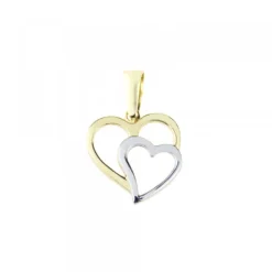 Colgante Doble Corazón Oro Bicolor*Eguzkilore Sale